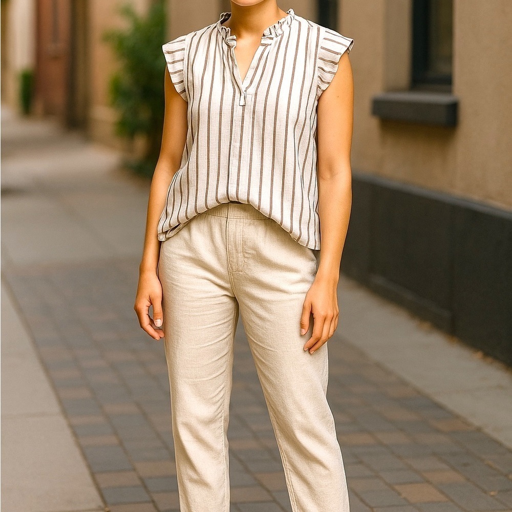 Sanctuary Cream Capped Sleeve Top